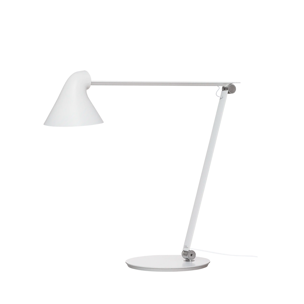 Louis Poulsen NJP Tischleuchte – Weiß, LED 2700K 10W · Weiß schnur · Leuchtenfuß