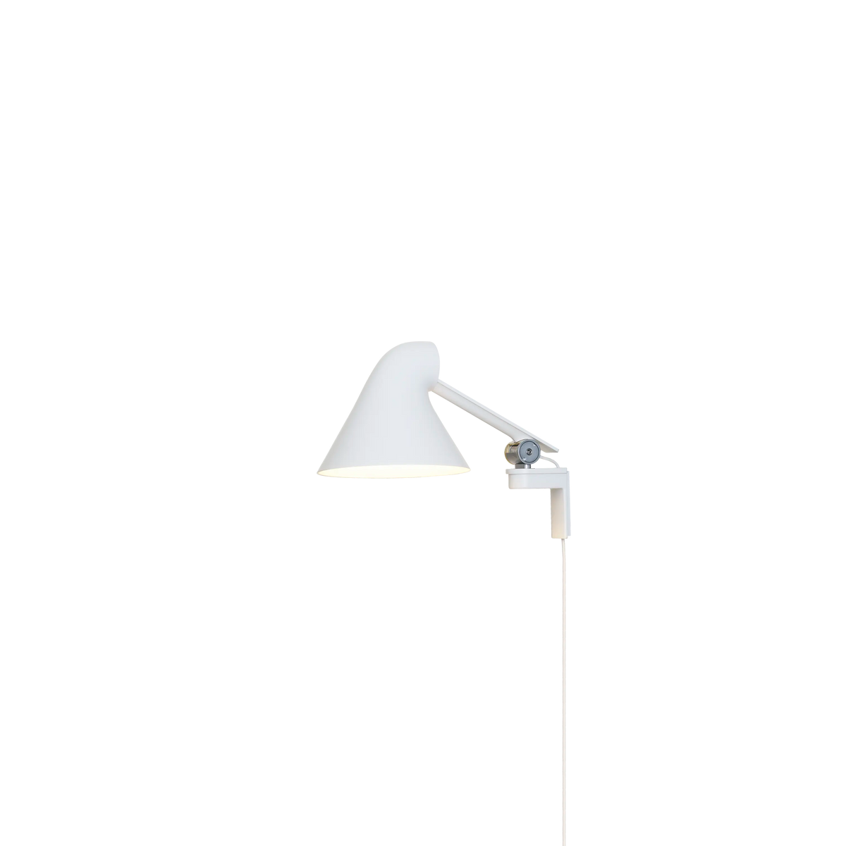 Louis Poulsen NJP Wandleuchte – Weiß, LED 2700K 10W · mit Kabel · Kurzer arm