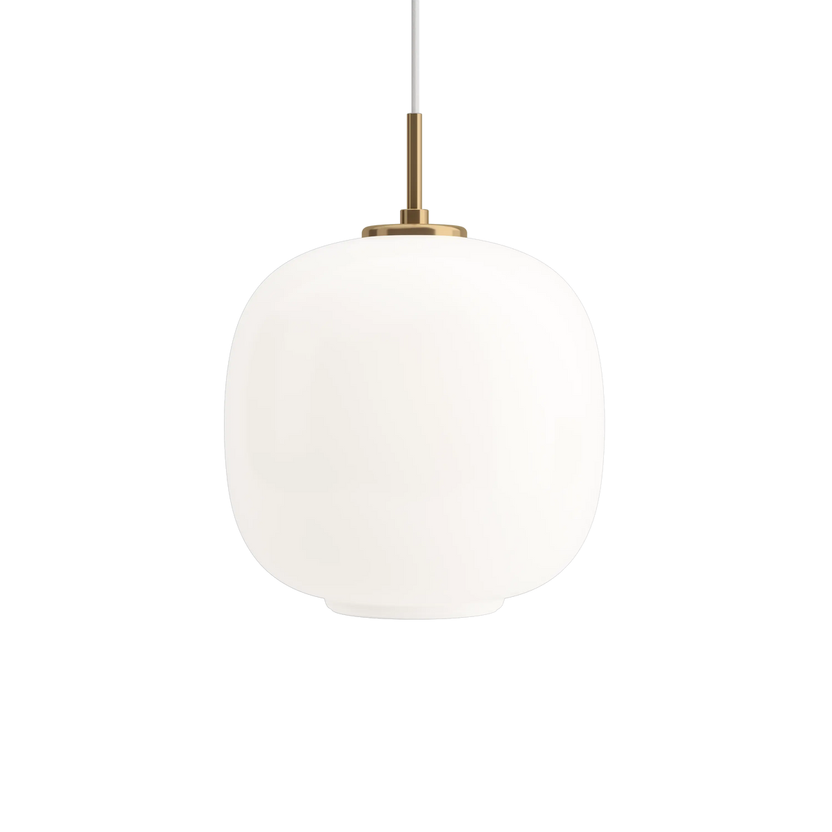 Louis Poulsen VL 45 Radiohus Pendelleuchte – Messing/glänzend Weiß Opal Glas, Ø 250, 1x100W E27