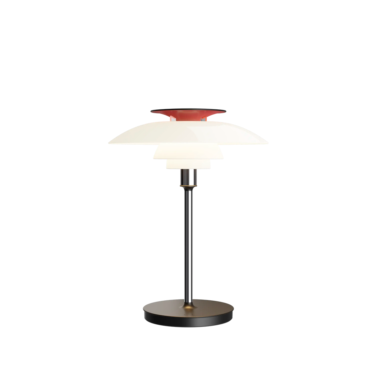 Louis Poulsen PH 80 Portable Leuchte – Opal white/high lustre chrome plated