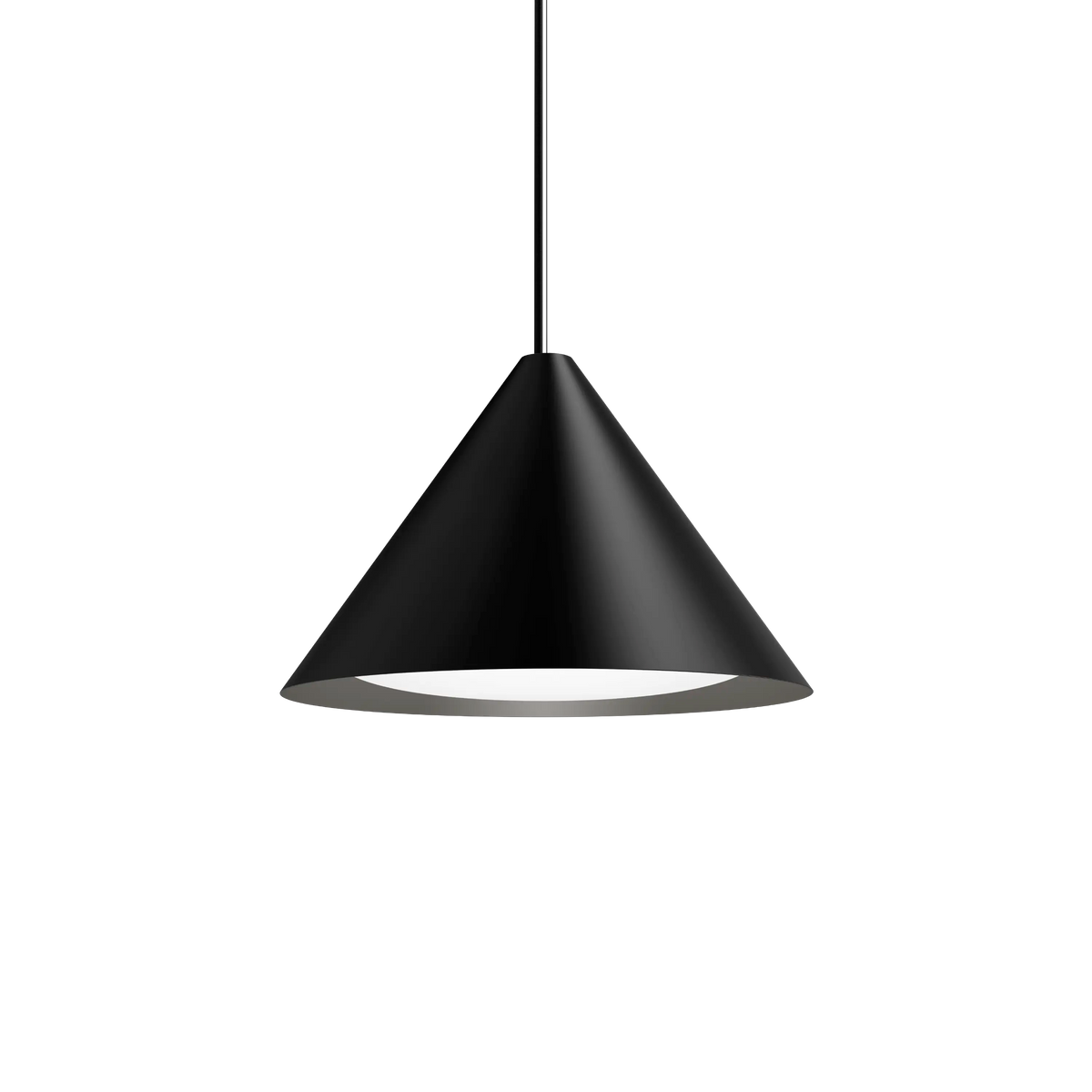 Louis Poulsen Keglen Pendelleuchte – Schwarz, Ø 400, LED 2700K 21W · Schwarz Textilkabel mit Stahlseil · Art.-Nr. 5741103805