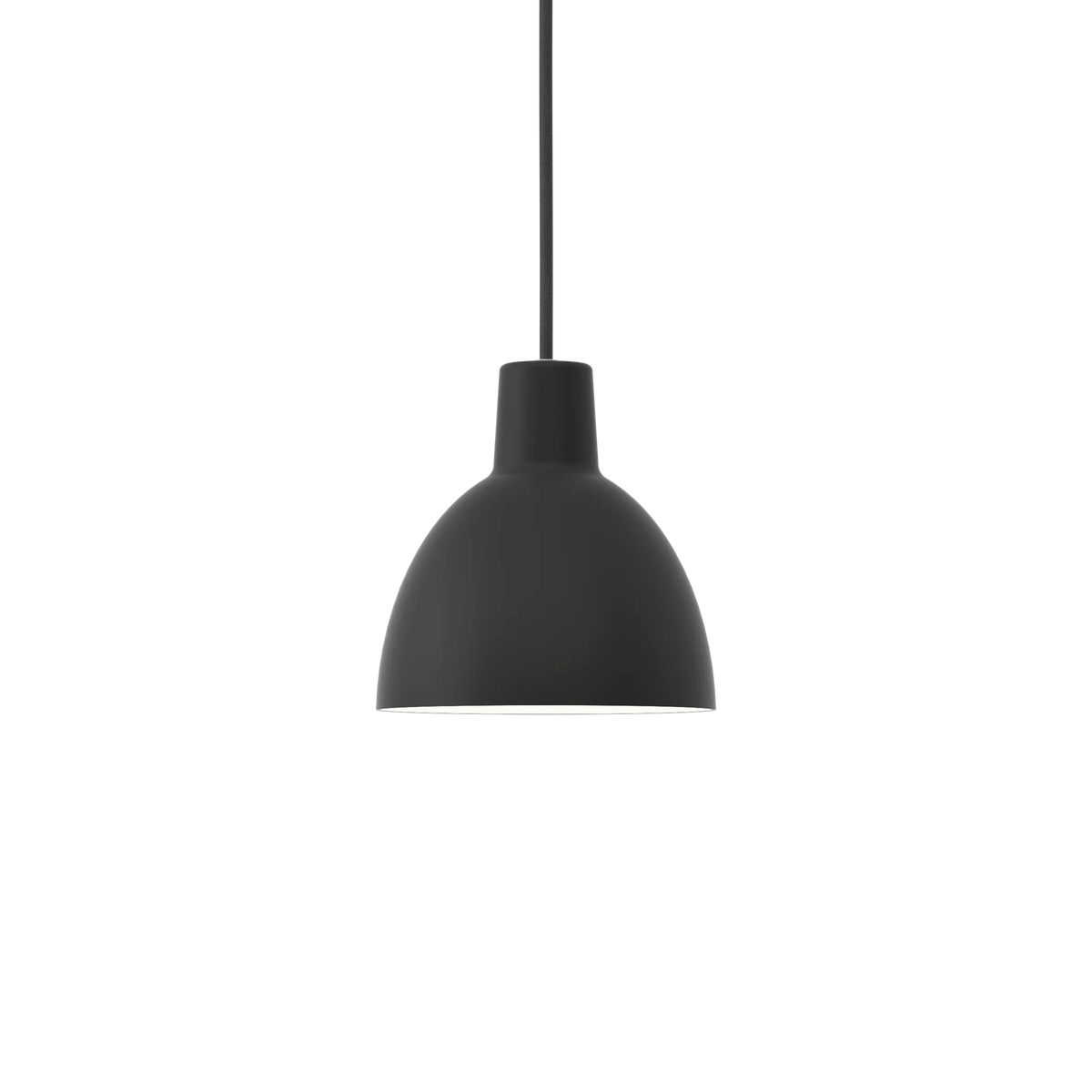 Louis Poulsen Toldbod Pendelleuchte – Schwarz, Ø 170, 1x40W E14 · Schwarz Textilkabel
