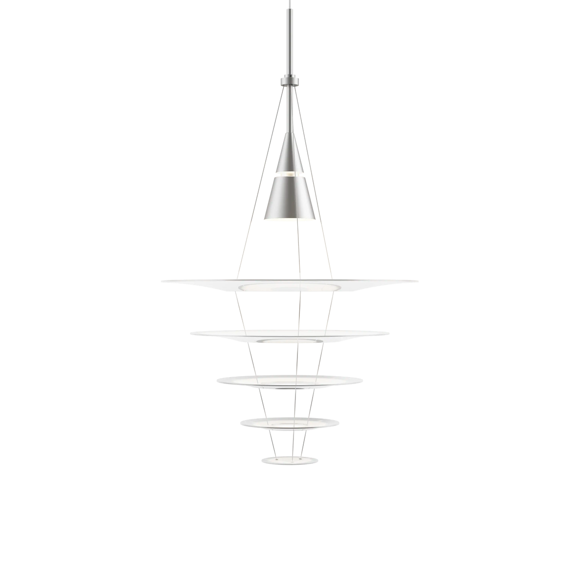 Louis Poulsen Enigma Pendelleuchte – Brushed aluminium colour, Ø 545, 1x40W 1x40W GU10