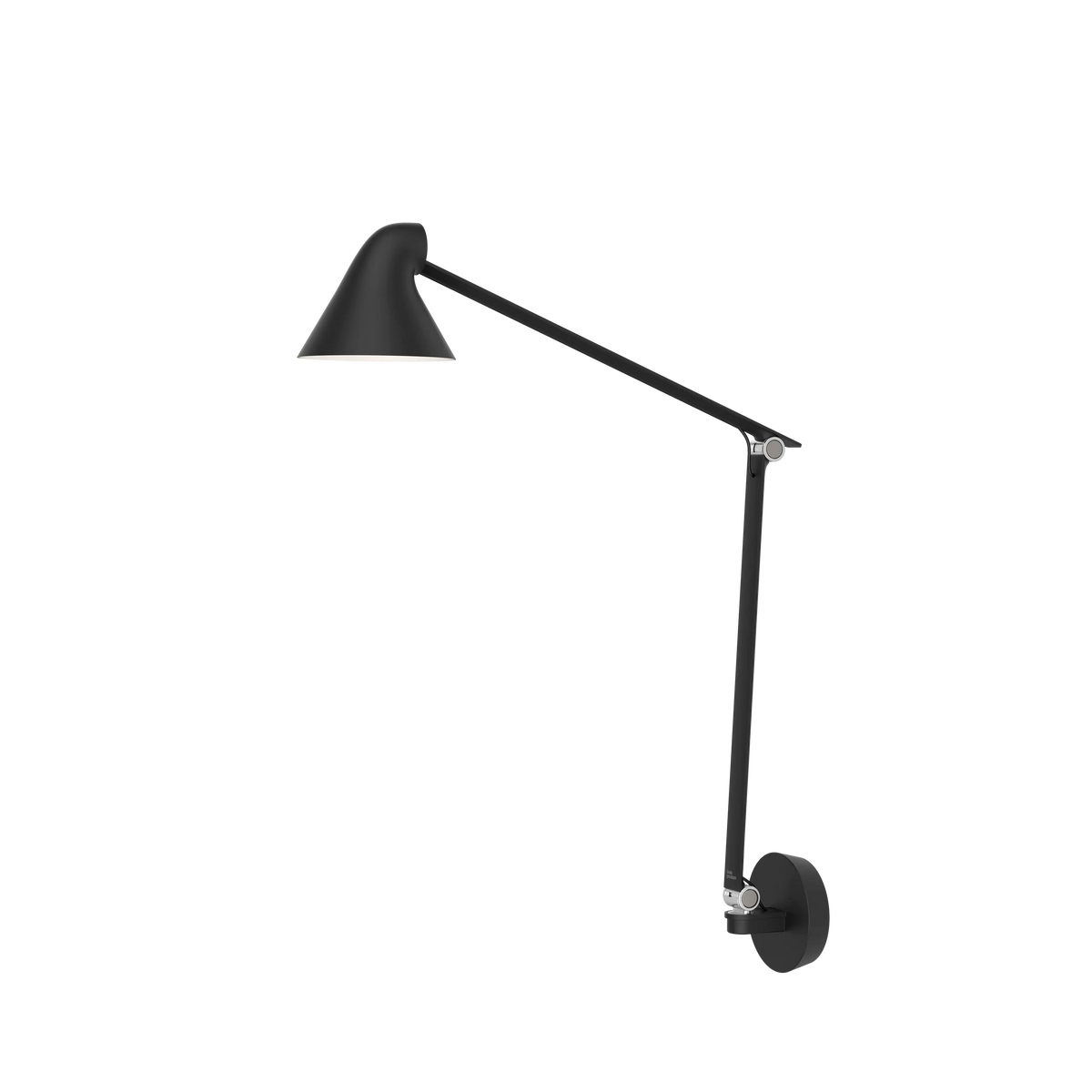 Louis Poulsen NJP Wandleuchte – Schwarz, LED 3000K 10W · Wall box ohne schnur · Langer arm