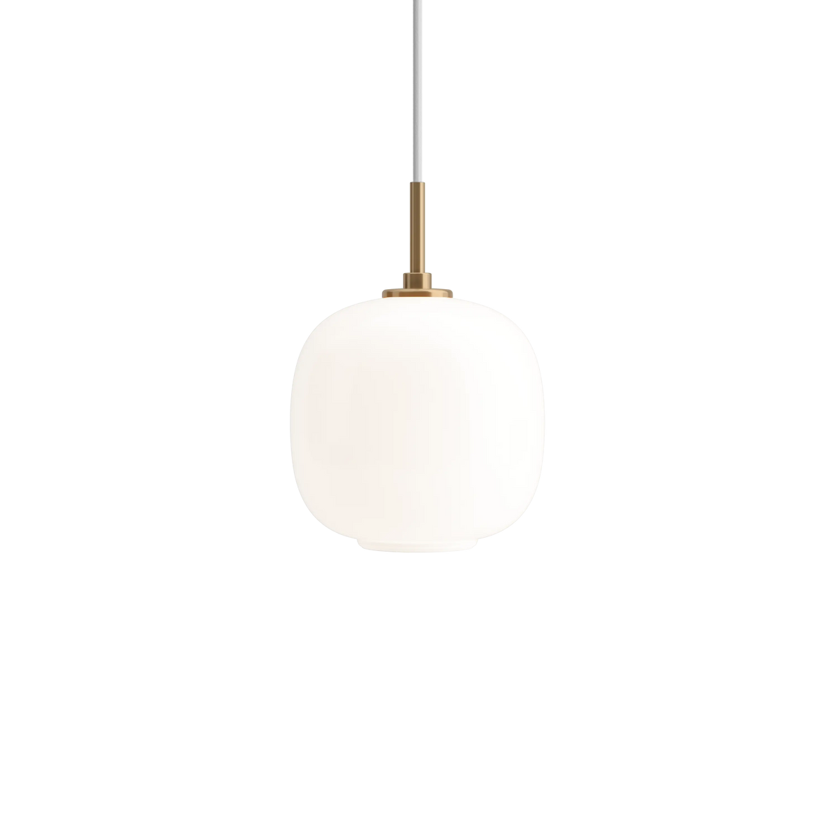 Louis Poulsen VL 45 Radiohus Pendelleuchte – Messing/glänzend Weiß Opal Glas, Ø 175, 1x20W E14