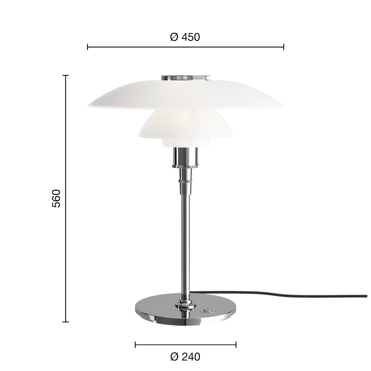 Louis Poulsen PH 4½-3½ Glas Tischleuchte – Ansicht 8