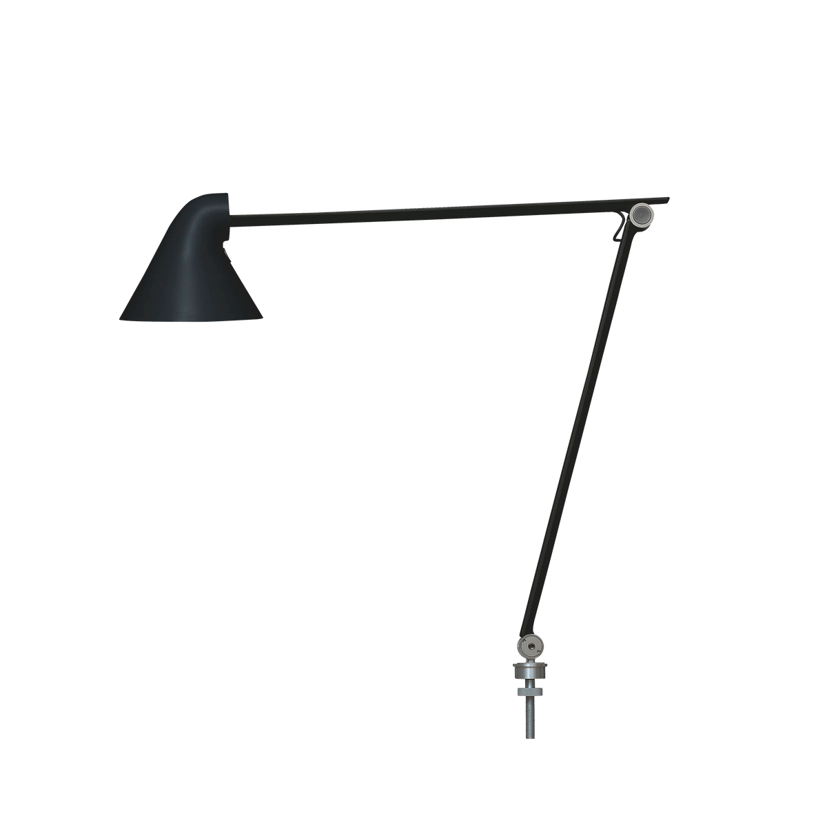 Louis Poulsen NJP Tischleuchte – Schwarz, LED 2700K 10W · Schwarz schnur · Pin ø10