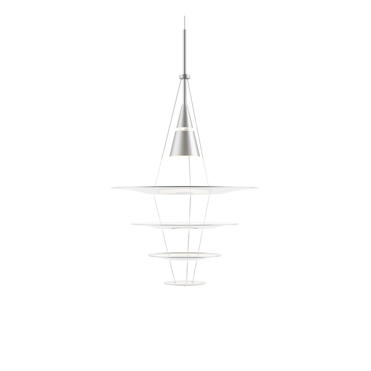 Louis Poulsen Enigma Pendelleuchte – Brushed aluminium colour, Ø 425, 1x20W 1x20W GU10