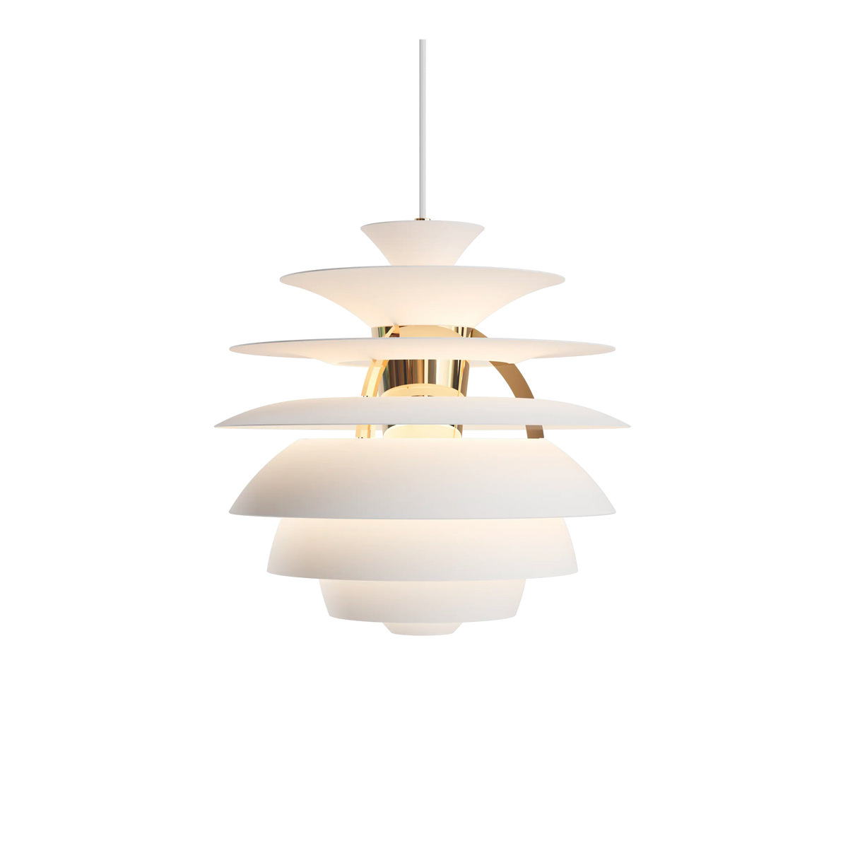 Louis Poulsen PH Snowball Pendelleuchte – Soft white/brass metallised, 1x70W E27