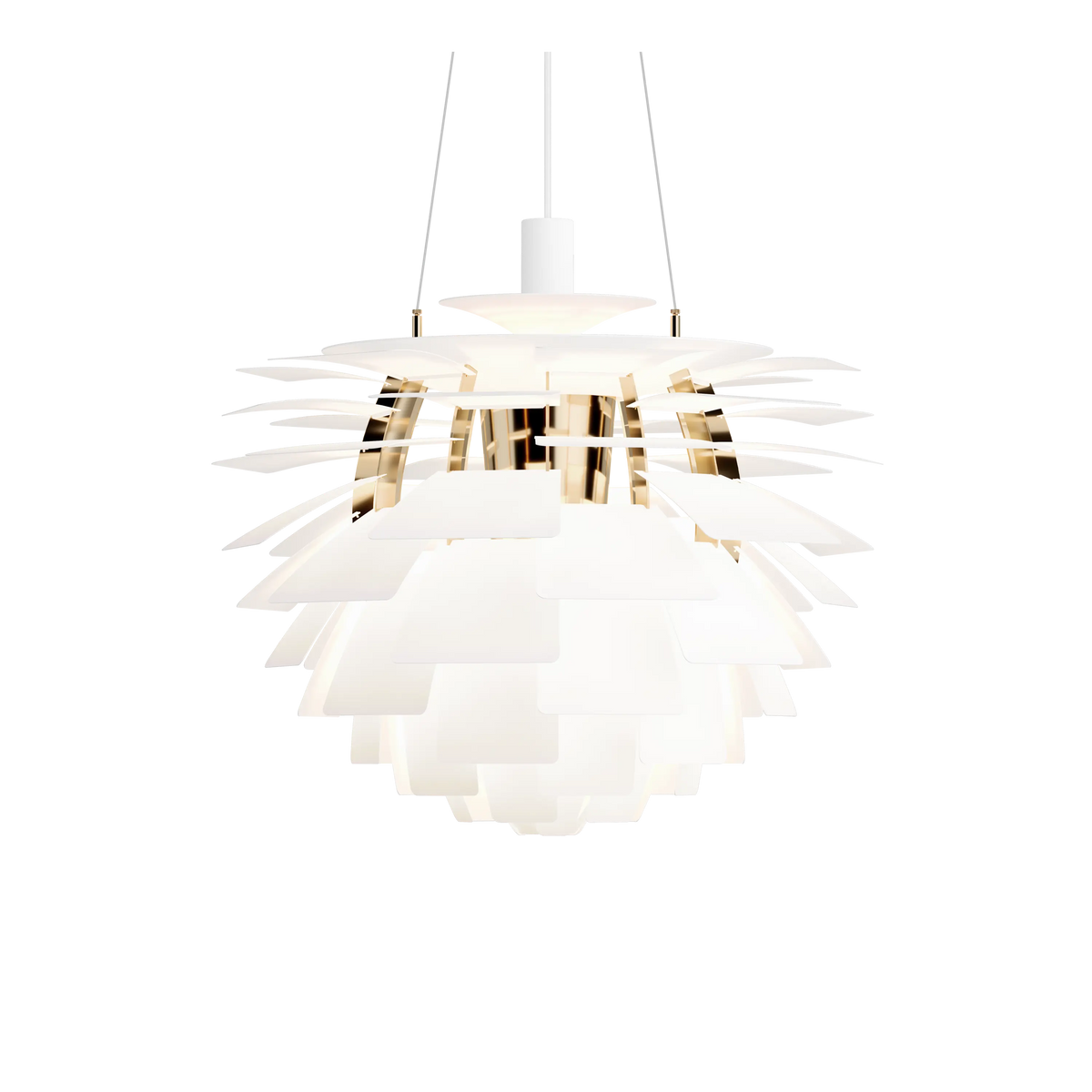 Louis Poulsen PH Artichoke Ø 600 Pendelleuchte – Soft white/brass metallised, 1x100W E27
