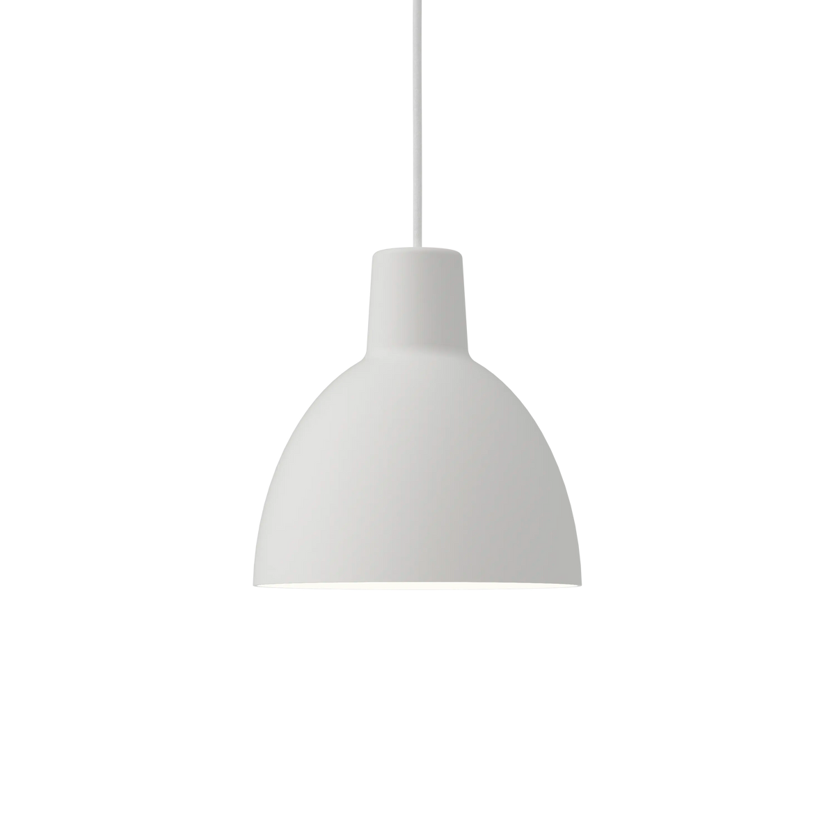 Louis Poulsen Toldbod Pendelleuchte – Weiß, Ø 250, 1x60W E27 · Weiß Textilkabel