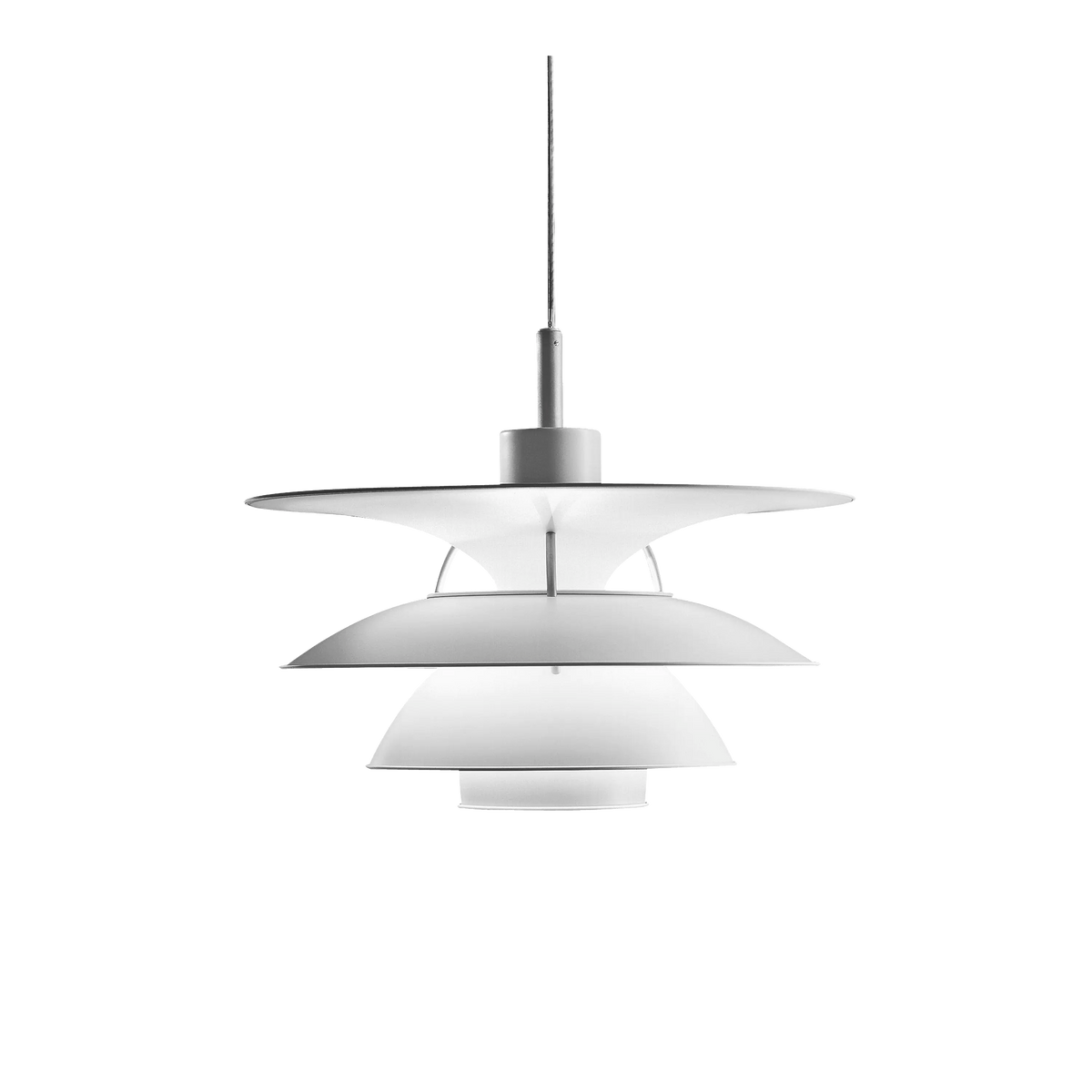 Louis Poulsen PH 5-4½ & PH 6½-6 Pendelleuchte – 5-4½, 1x70W E27 · Weiß Textilkabel