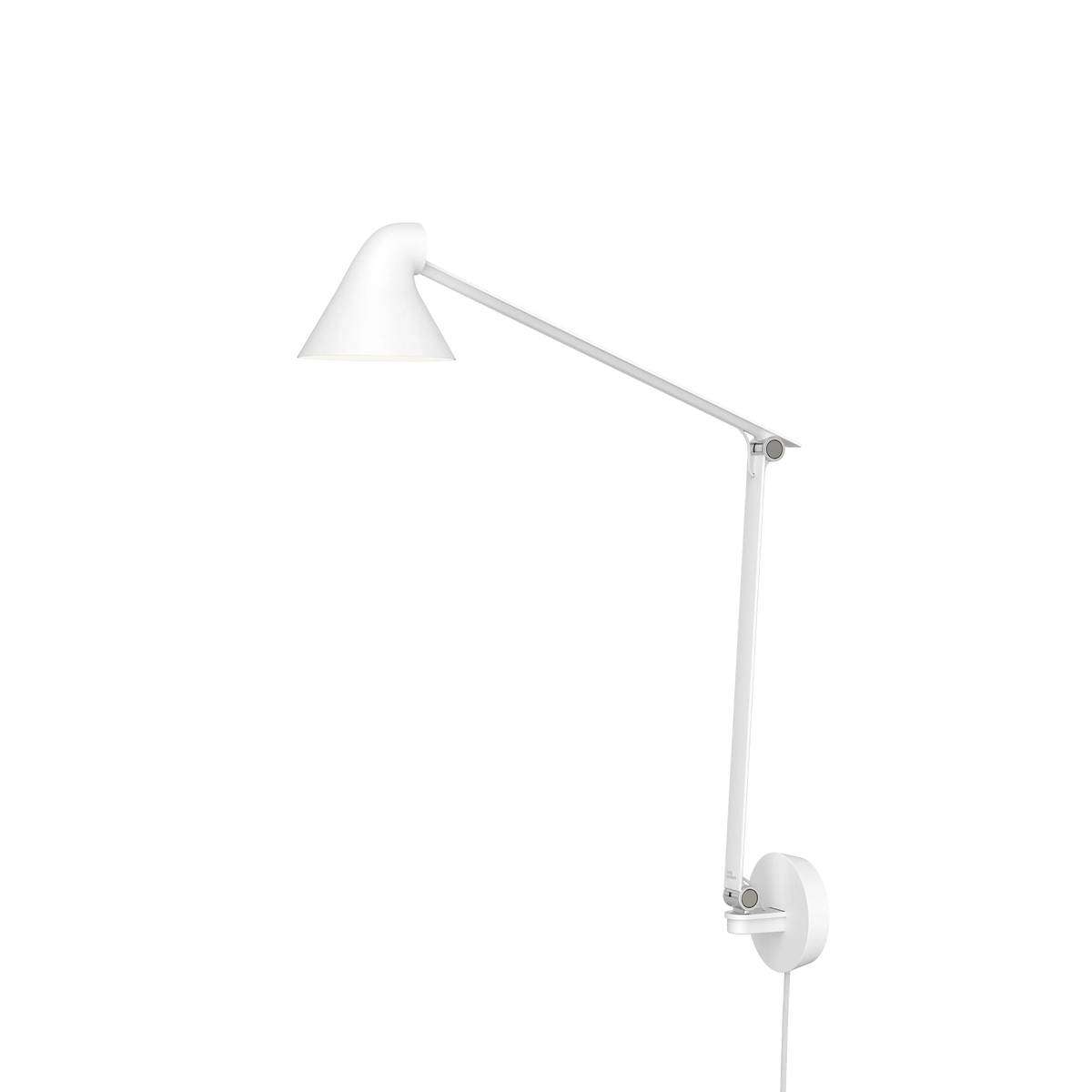 Louis Poulsen NJP Wandleuchte – Weiß, LED 3000K 10W · Wall box mit schnur · Langer arm