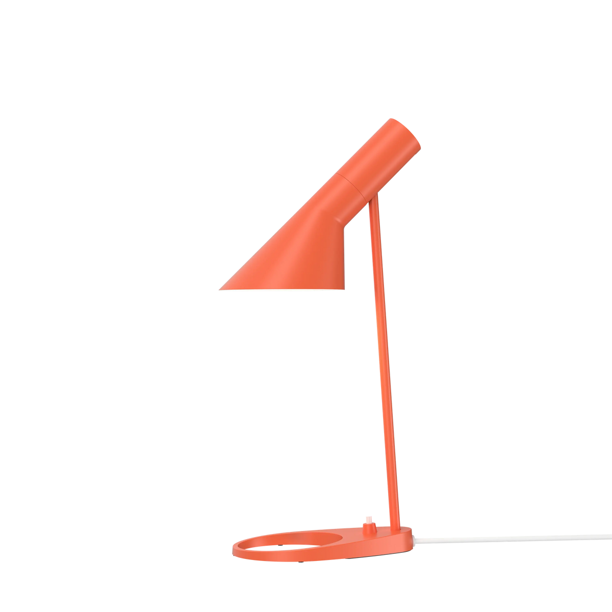 Louis Poulsen AJ Mini Tischleuchte – Electric orange, Weiß schnur