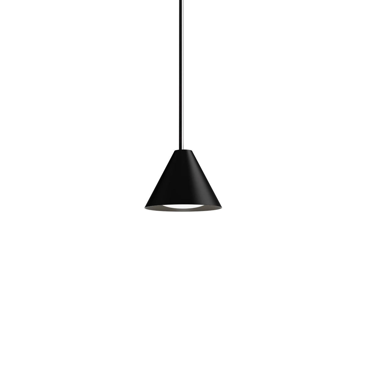 Louis Poulsen Keglen Pendelleuchte – Schwarz, Ø 175, LED 3000K 5.5W · Schwarz Textilkabel mit Stahlseil