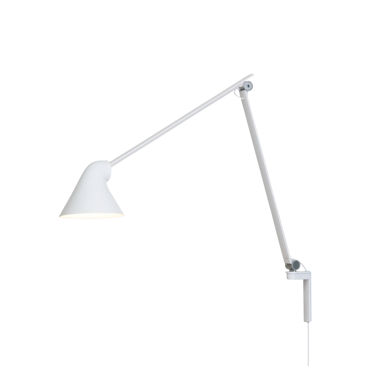 Louis Poulsen NJP Wandleuchte – Weiß, LED 2700K 10W · mit Kabel · Langer arm