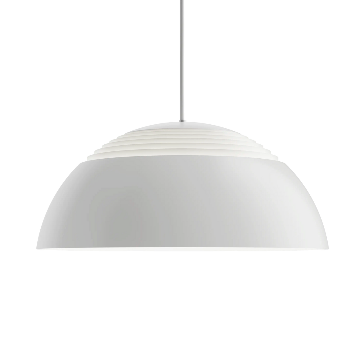 Louis Poulsen AJ Royal Pendelleuchte – Weiß, Ø 500, LED 2700K 30W · Weiß Textilkabel