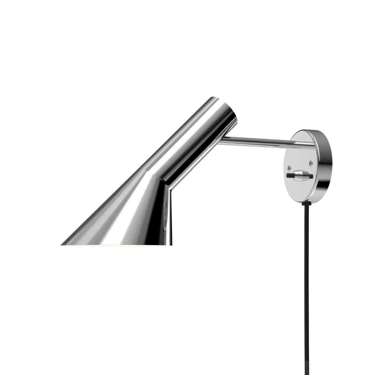 Louis Poulsen AJ Wandleuchte – Stainless steel polished, 1x20W E14 · mit Kabel · mit Schalter