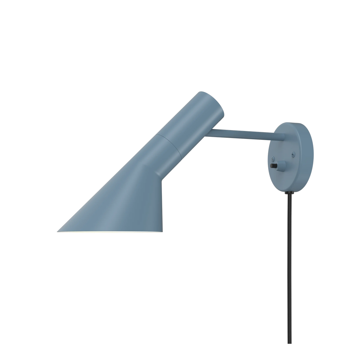 Louis Poulsen AJ Wandleuchte – Dusty blue, 1x20W E14 · mit Kabel · mit Schalter