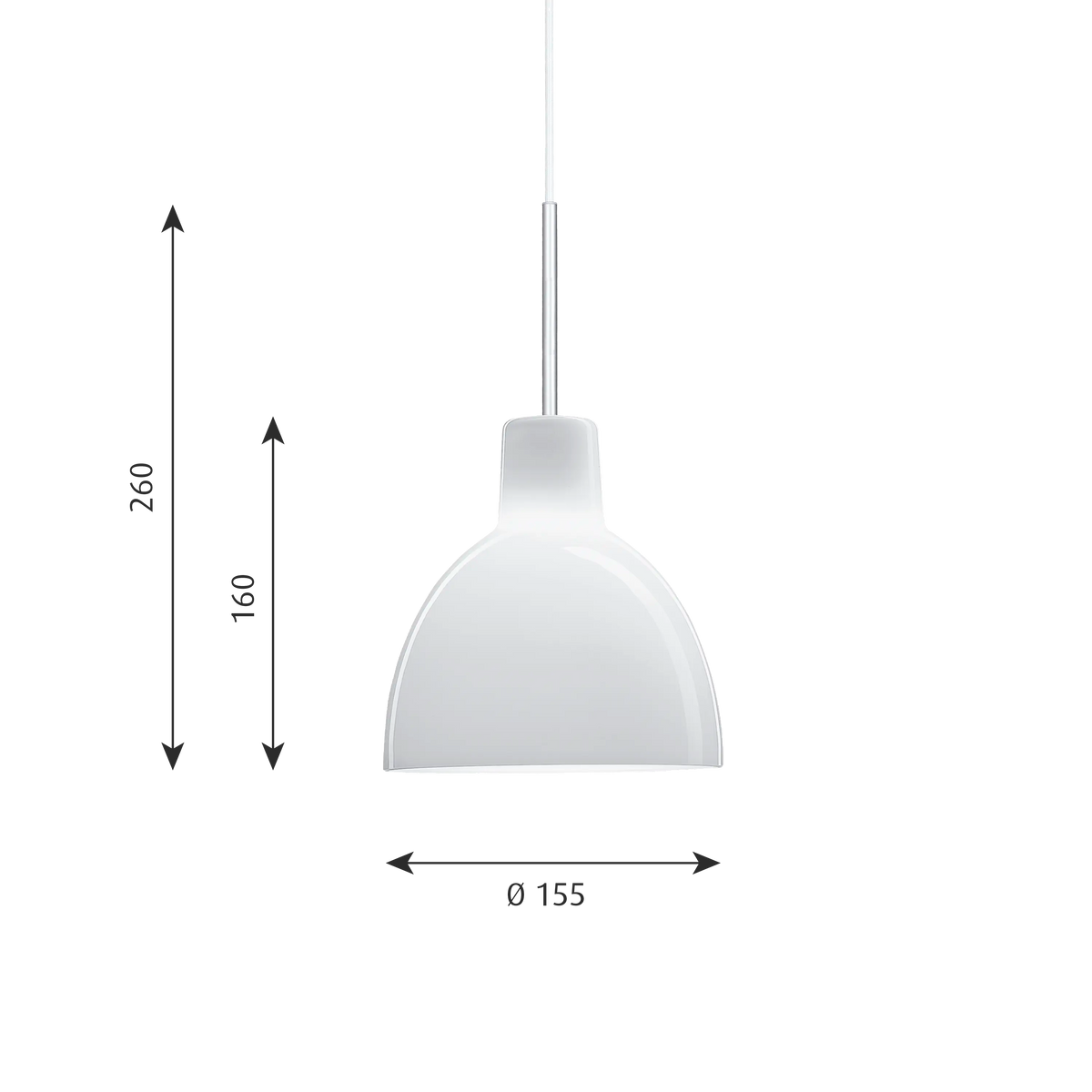 Louis Poulsen Toldbod Glas Pendelleuchte – Ansicht 10