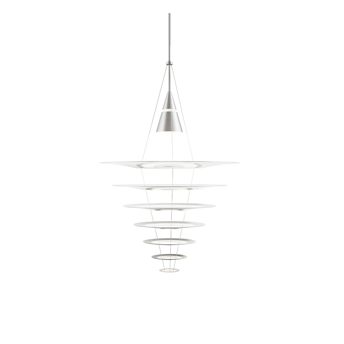 Louis Poulsen Enigma Pendelleuchte – Brushed aluminium colour, Ø 825, LED 3000K 57W