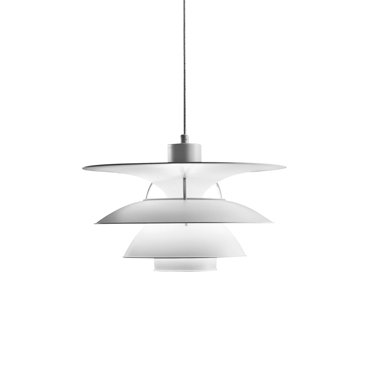 Louis Poulsen PH 5-4½ & PH 6½-6 Pendelleuchte – Standard, LED 3000-1800K D2W 41W · Weiß Textilkabel · Art.-Nr. 5741101687