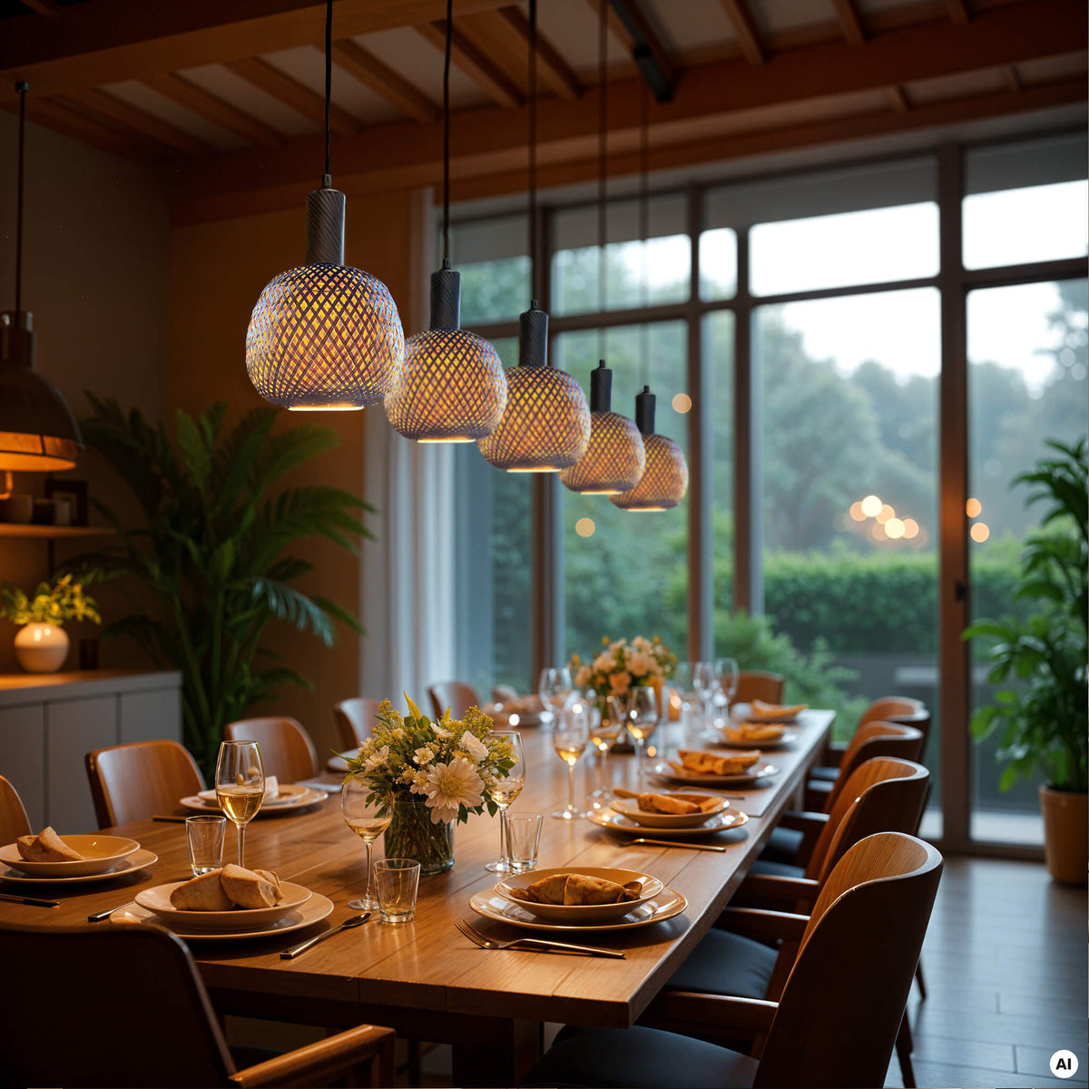 SEGULA LED Floating Bamboo Globe 180 bronze – E27, 5 W, 2.200 K, dimmbar – Produktansicht 3