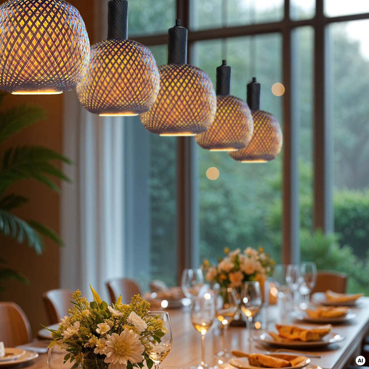 SEGULA LED Floating Bamboo Globe 180 bronze – E27, 5 W, 2.200 K, dimmbar – Produktansicht 2