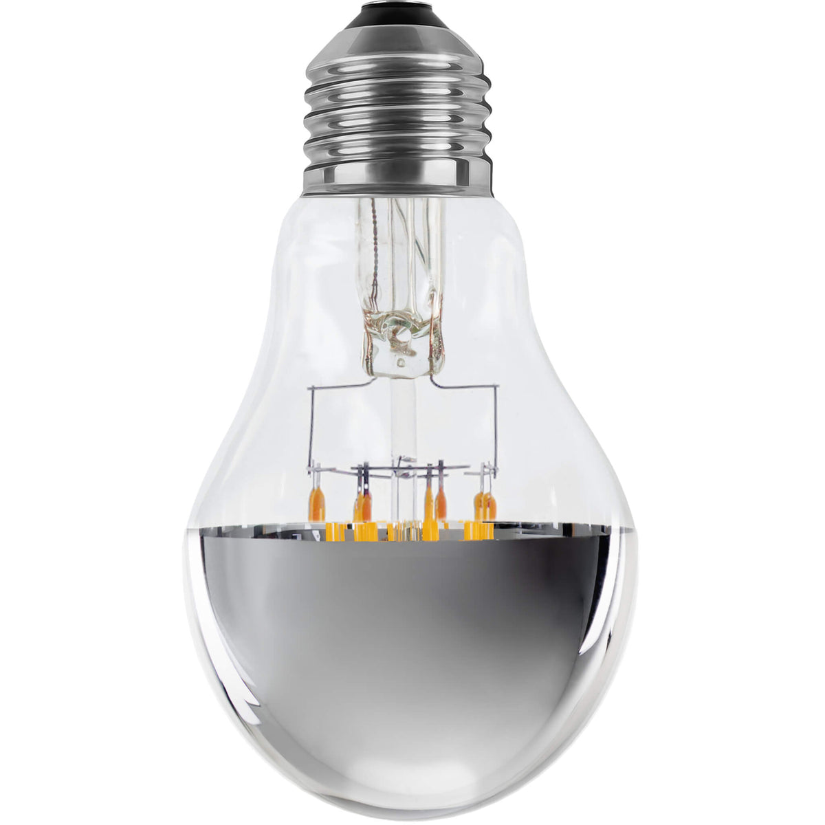 SEGULA LED Glühlampe A67 Spiegelkopf silber – E27, 6,5 W, 2.700 K, dimmbar – Hauptbild