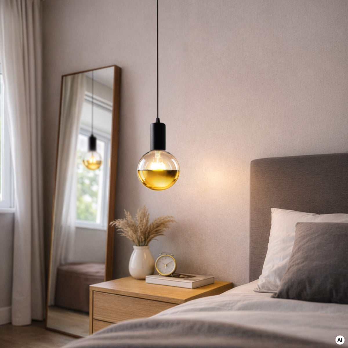 SEGULA LED Globe 125 Spiegelkopf golden – E27, 6,5 W, 2.700 K, dimmbar – Produktansicht 5