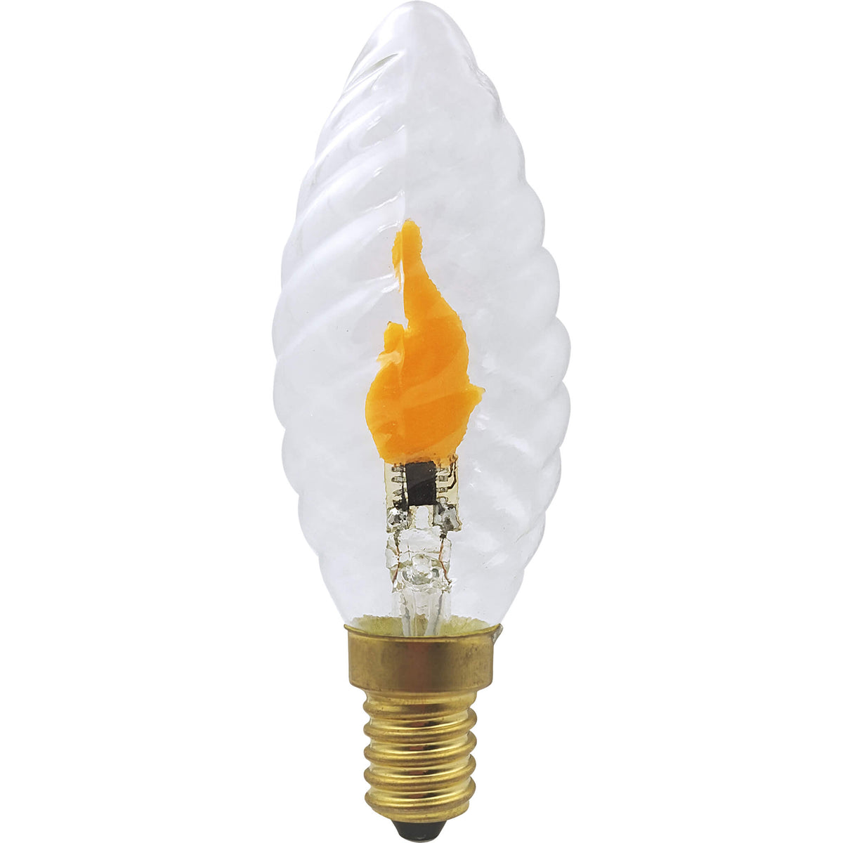 SEGULA LED Kerze Fire Flame Twisted klar – E14, 0,2 W, 1.800 K – Hauptbild