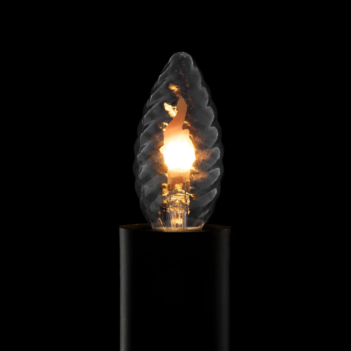 SEGULA LED Kerze Fire Flame Twisted klar – E14, 0,2 W, 1.800 K – Produktansicht 1