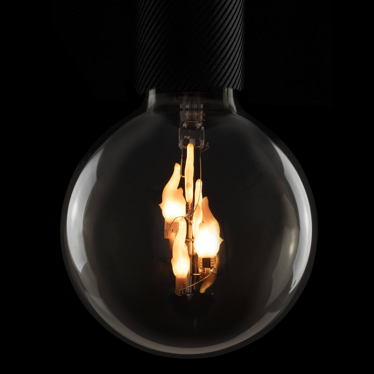 SEGULA LED Globe 125 Fire Flame down – E27, 1 W, 1.800 K