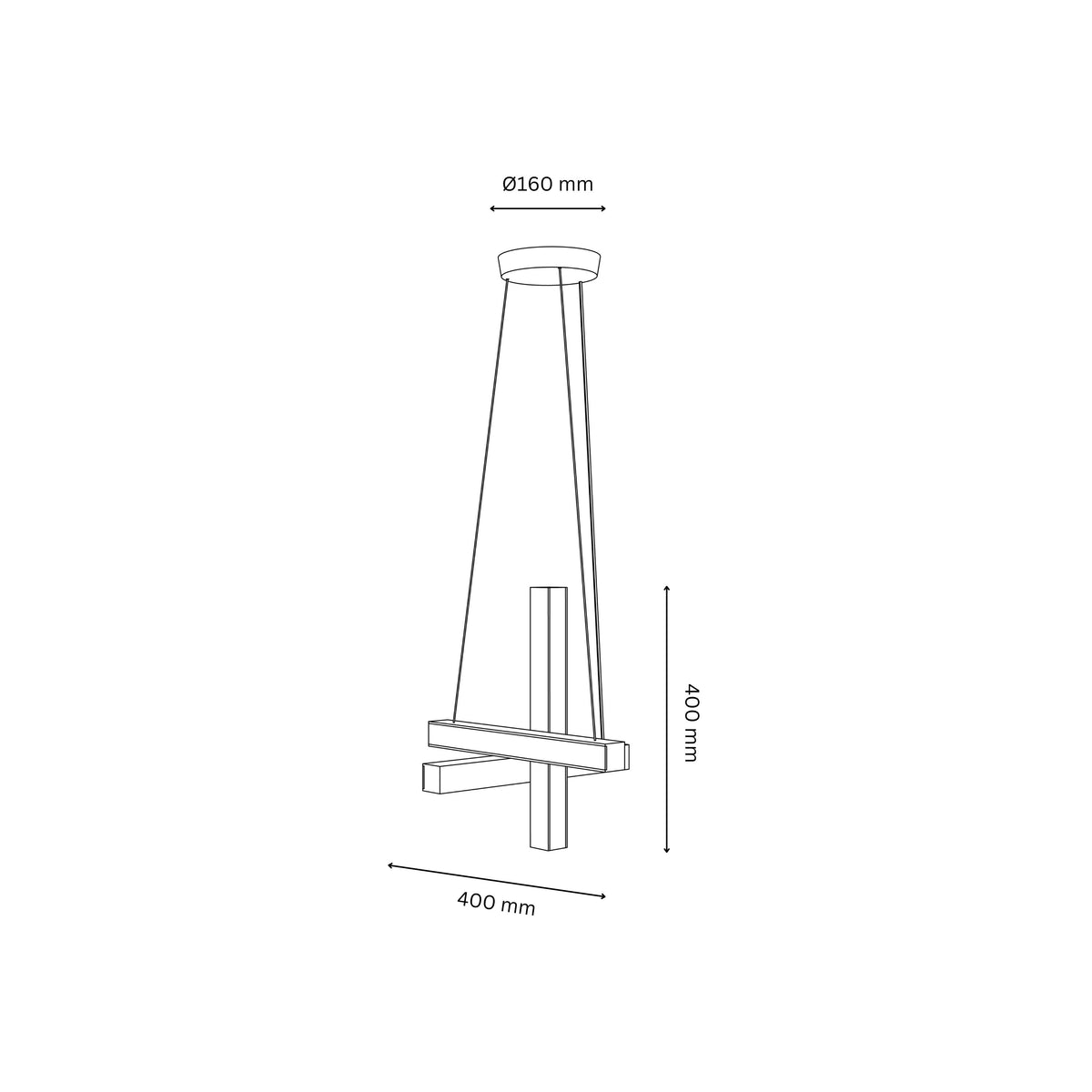 Tunto LED40 Cross Pendelleuchte – Ansicht 2