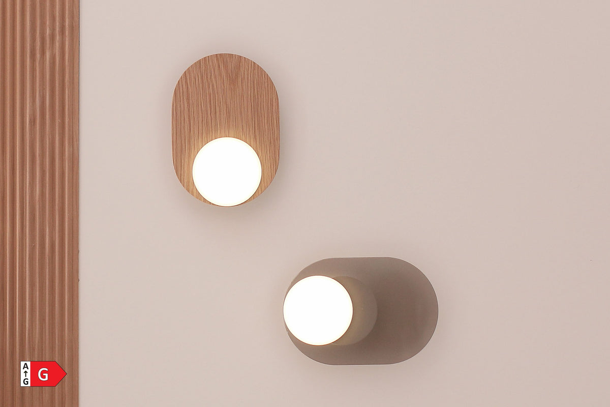 Tunto Dot 03 Wandleuchte – Topf weiß, Blende Glas, 2700 K