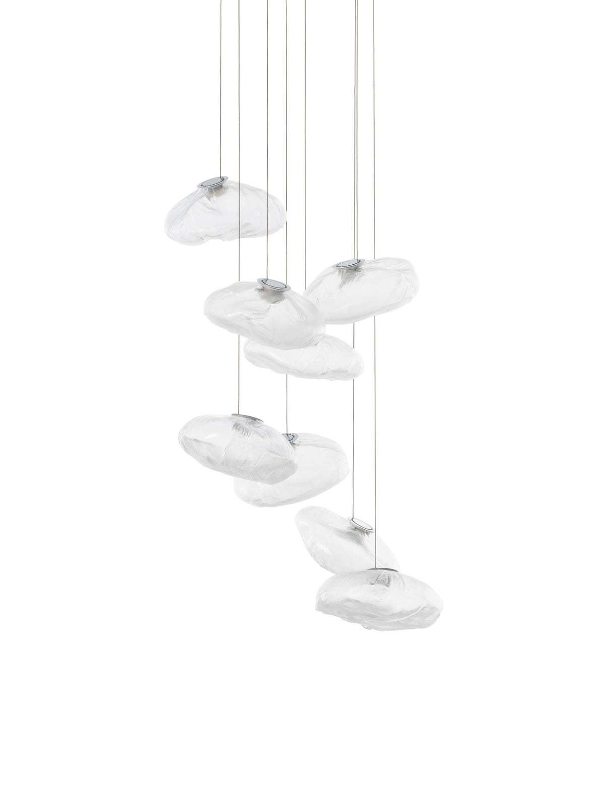 Bocci 73 Random Pendelleuchte – 73.8 – feste Länge, 8 Pendel, 850 x 284 mm Baldachin rechteckig, 2700 K