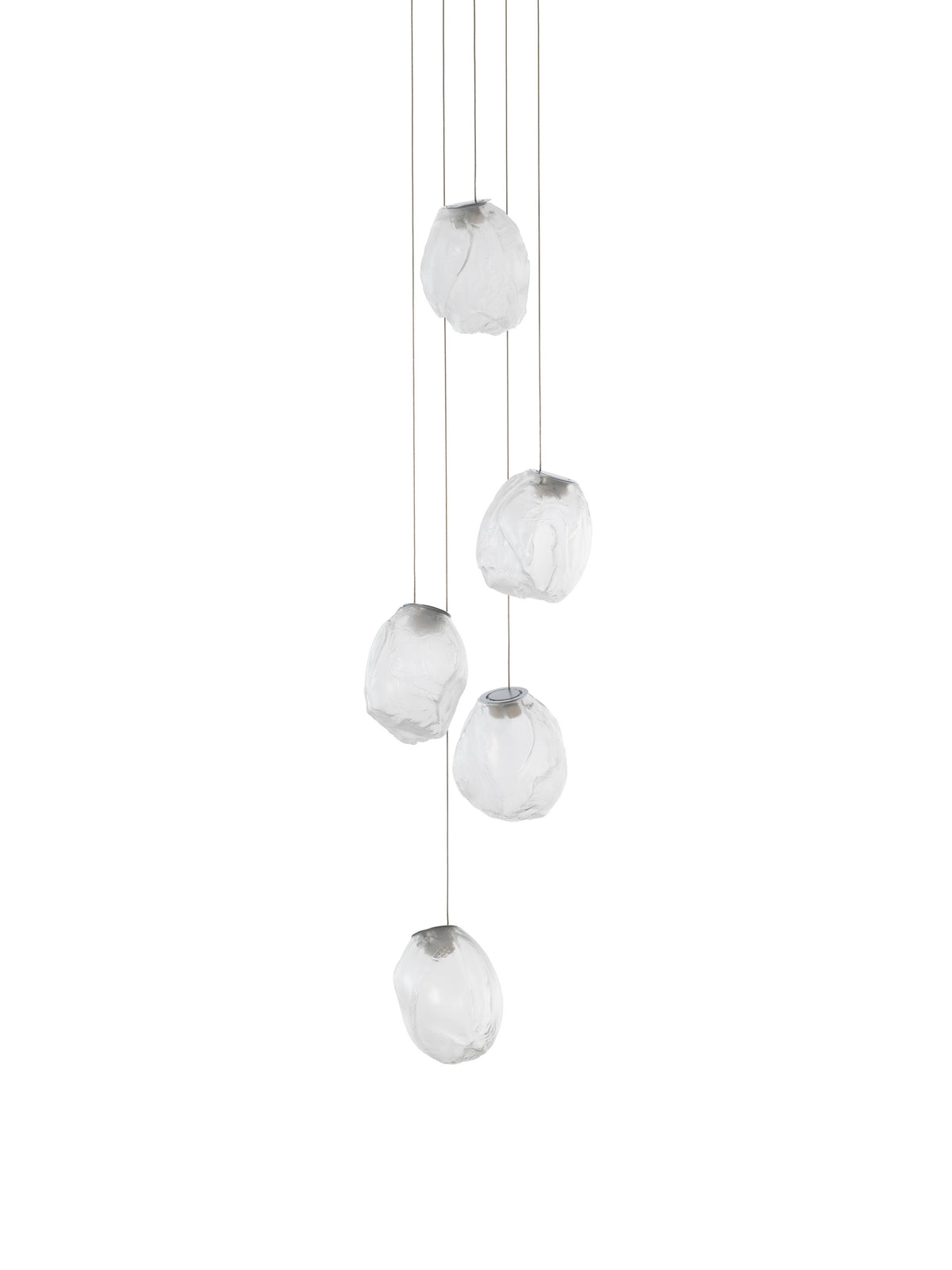 Bocci 73V Random Pendelleuchte – 73.5V – 5 Pendel, Ø203 mm Baldachin rund, klar, 2700 K
