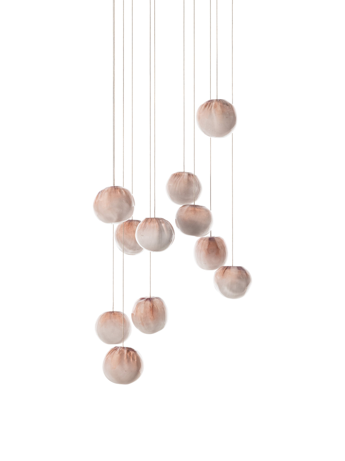 Bocci 84 Random Pendelleuchte – 84.11 – feste Länge, 11 Pendel, 850 x 284 mm Baldachin rechteckig, 2700 K
