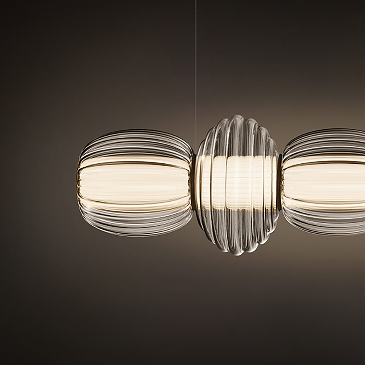 Contardi Alma Pendelleuchte – Plurima, Gestell Champagner, Diffusor Glas klar