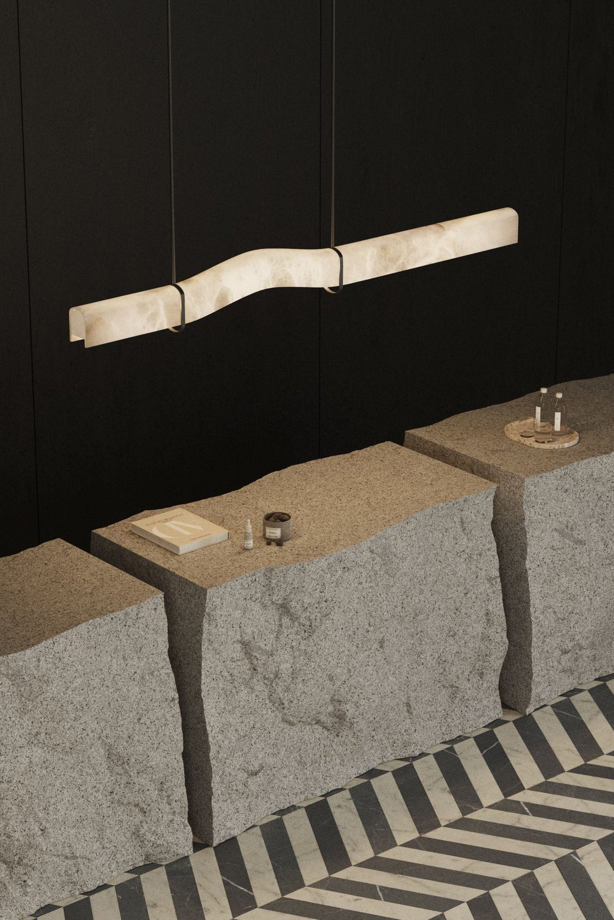 United Alabaster Signature Pendelleuchte – 1850 x 110 x 210mm, Bronze dunkel