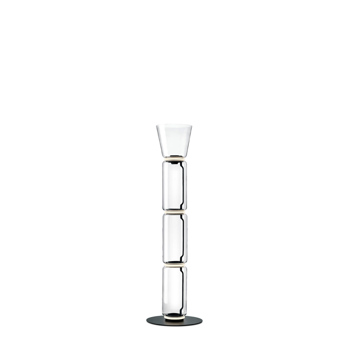 Flos Noctambule Floor 3 High Cylinder Cone Big Base Stehleuchte – Black