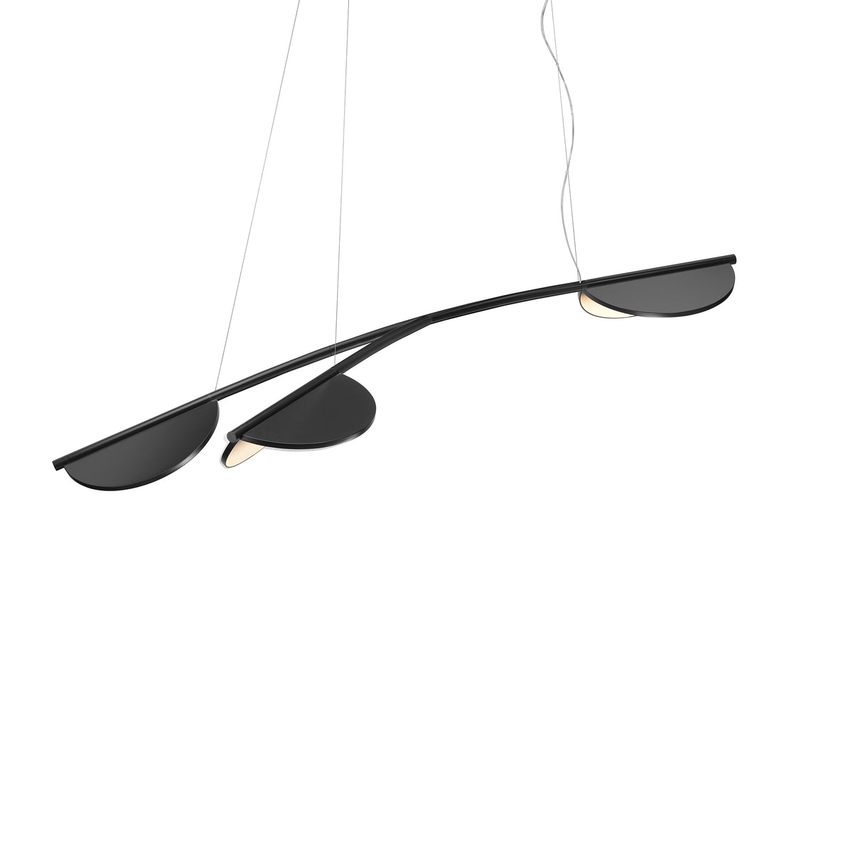 Flos Almendra Organic Suspension Short 3 Pendelleuchte – Anthracite