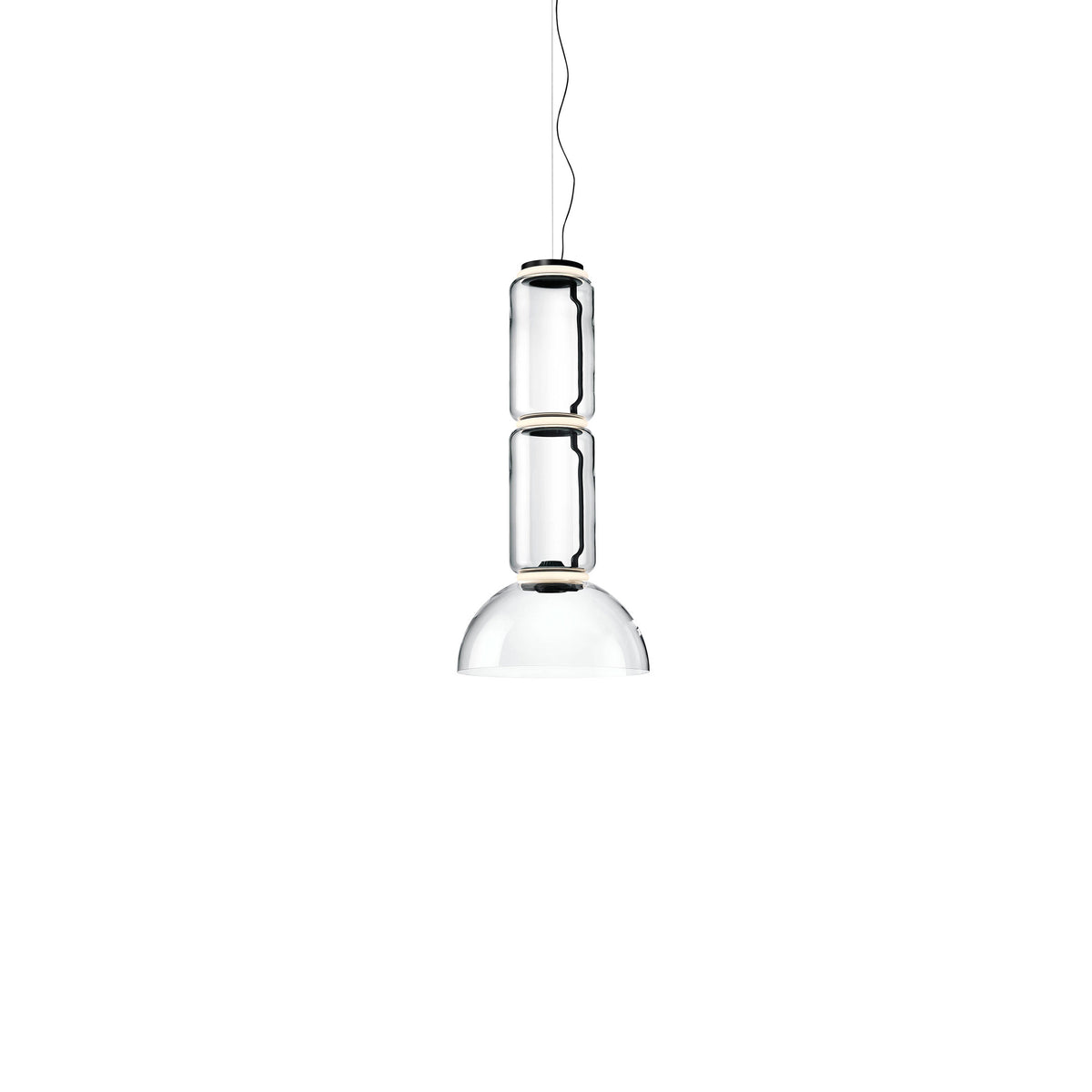 Flos Noctambule Suspension 2 Low Cylinder Bowl Pendelleuchte – Black