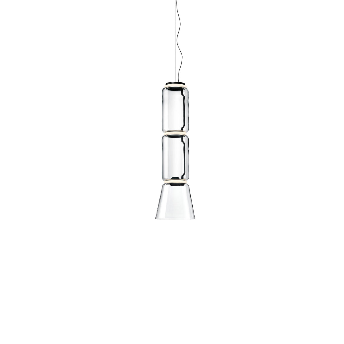 Flos Noctambule Suspension 2 Low Cylinder Cone Pendelleuchte – Black