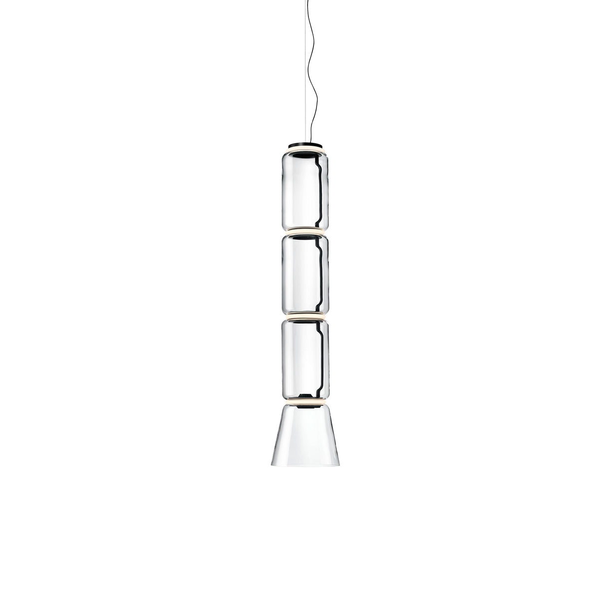 Flos Noctambule Suspension 3 Low Cylinder Cone Pendelleuchte – Black
