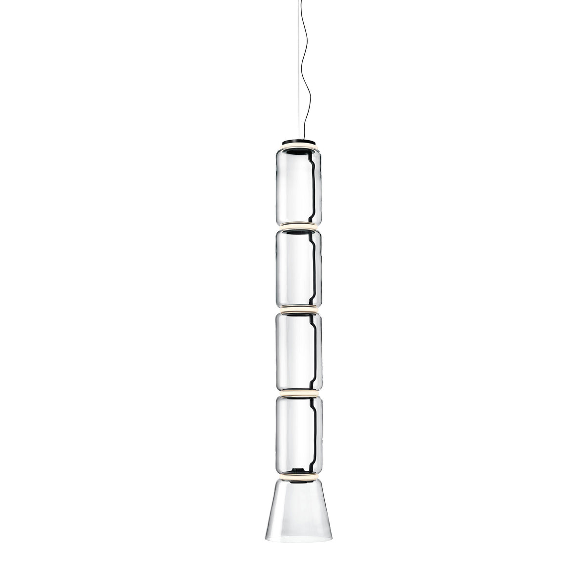 Flos Noctambule Suspension 4 Low Cylinder Cone Pendelleuchte – Black