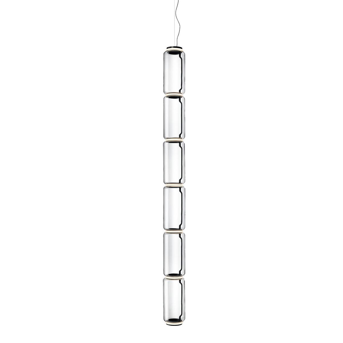 Flos Noctambule Suspension 6 High Cylinder Pendelleuchte – Black