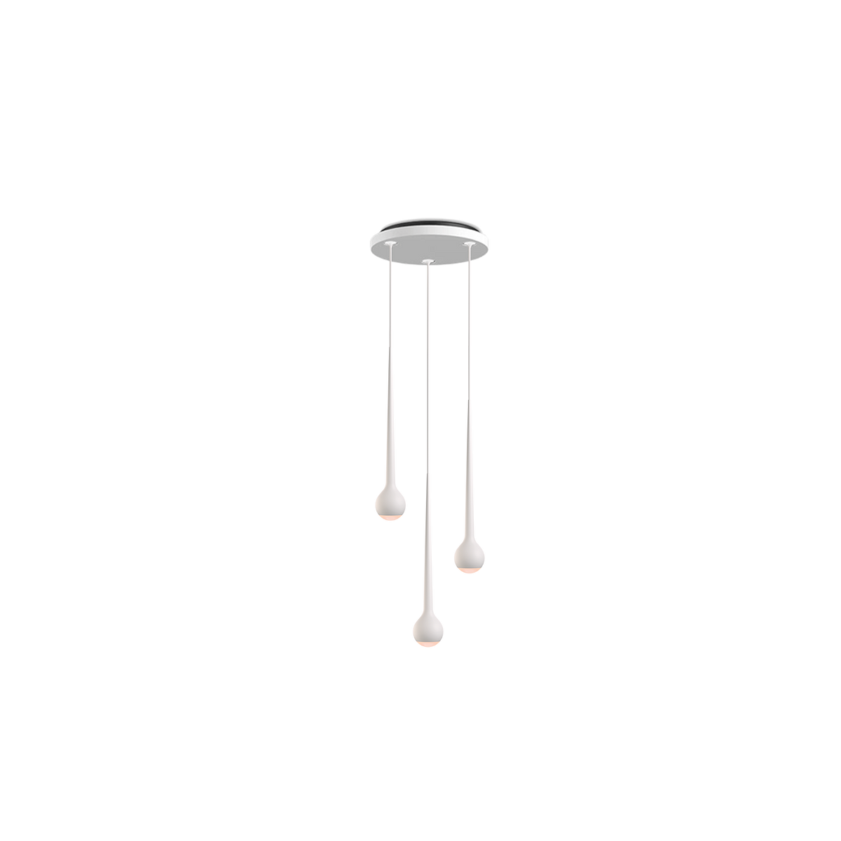 GRAU Falling Sun Chandelier Three Pendelleuchte – Weiß, 3 Pendel - 6m Kabel