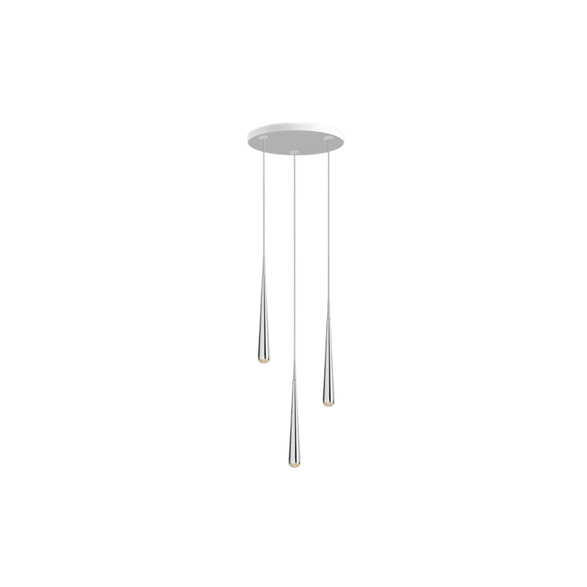 GRAU Niceone Chandelier Three Pendelleuchte – Poliert/Grau, 3 Pendel