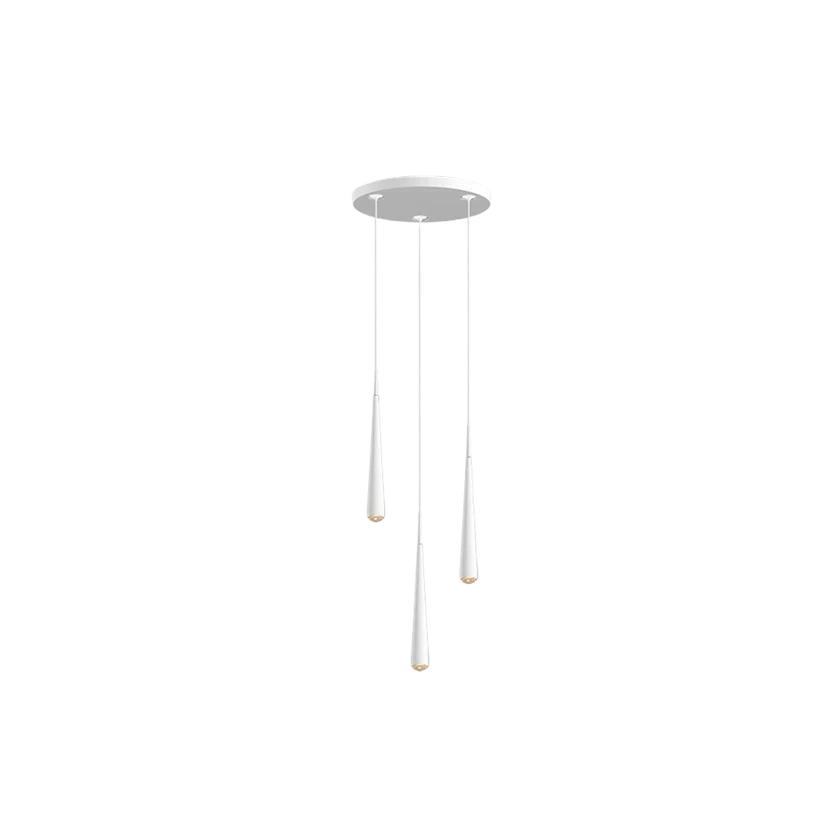 GRAU Niceone Chandelier Three Pendelleuchte – Weiß/Weiß, 3 Pendel